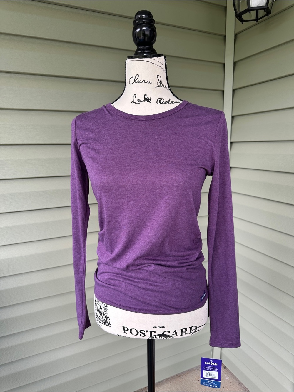 Women's Purple Long-Sleeve Crewneck under scrub Top by Sivvan size Small